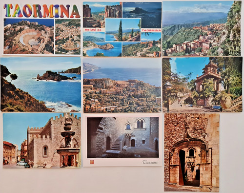 Taormina italy postcards - x,